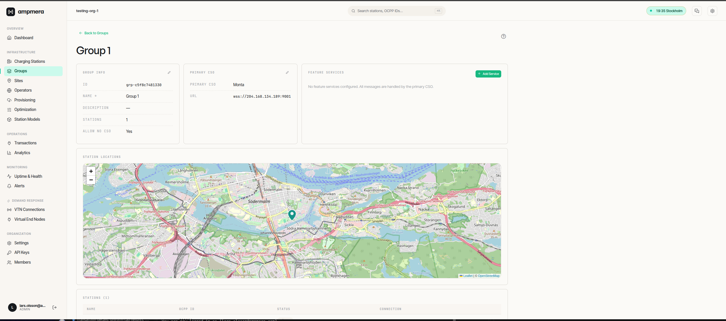 Skärmbild av Ampmera-plattformen